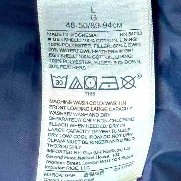 GAP UA Tokyo Collab | Men’s Down Puffer Jacket | Size Large | Blue Denim & Black - Picture 4 of 11